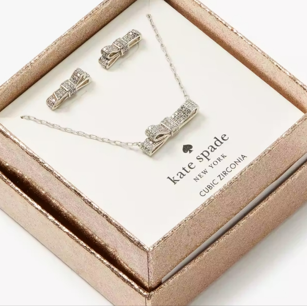 Kate Spade Silver Bow Jewelry Set